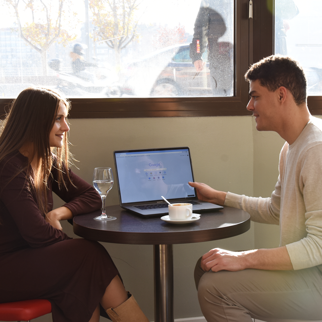 Chema barba App developer with student